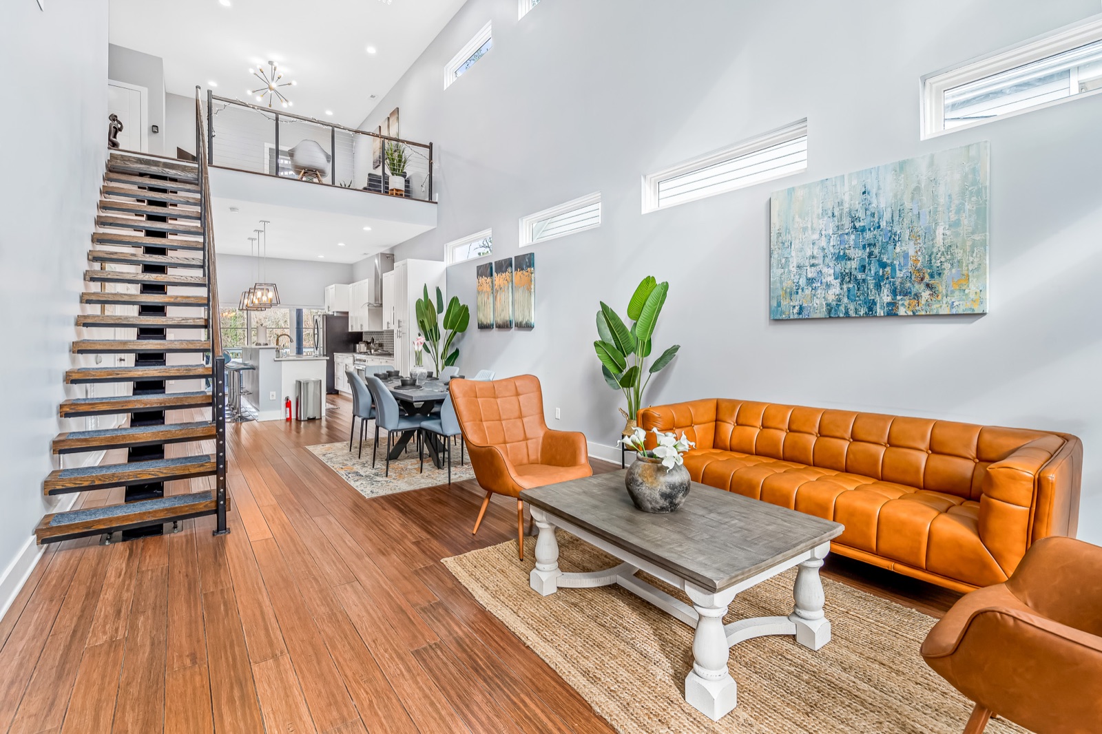 Open-concept great room renovated for an investor property